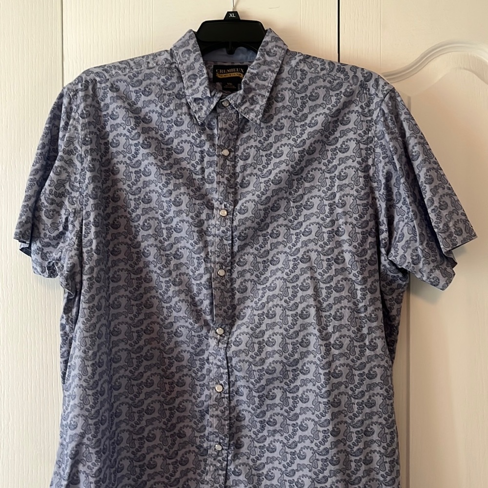 Men's XXL short sleeve casual 100% cotton button down